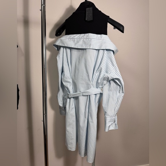 NWT Maje TROMPE-L’OEIL STRIPED SHIRT DRESS in Sz. 36 - Picture 8 of 12